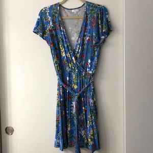 Charming Charlie Blue Floral Wrap Dress